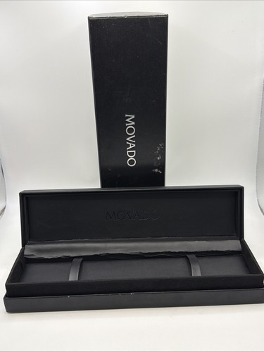 Movado long black watch box - movado,